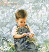 HAED HAEDJG 205 Boy With Daisies by Dona Gelsinger