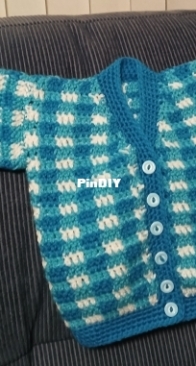 Gingham baby cardigan
