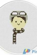 Daily Cross Stitch - Boy Skii Headgear