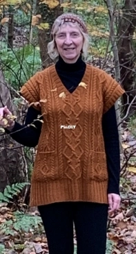Aran Slipover with pockets by Lesley Booth-Free