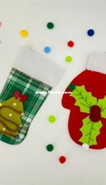 Atelie Bela Feltros - Porta Talher-Botinha em Feltro  - Felt - Portuguese - Free