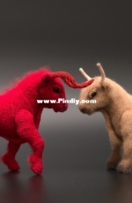 Alexandra Simba - SimbaRed - Red fire bull and Highland cattle - Russian