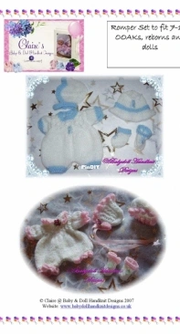 romper set to fit 7-12 inch reborn and dolls by claires baby doll hand knit designs