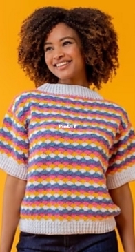 Paintbox Yarns - Shell Stitch Tee - Free