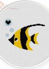 Daily Cross Stitch - Stripey Fishy