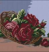 Goblenset 043 - Cos su trandafiri rosii / Basket with Red Roses XSD