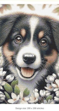 Dog In Flowers by Silvia Romero Vieira - Free