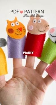 Miss Felt Designs - Peppa Pig Finger Puppets - Free