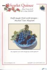 Scarlet Quince VHU002 Delft-made Dish with Grapes - Michiel Van Huysum