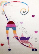 Yiotas Xstitch - Cat in Stripes FREE