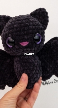 Affordable Cuteness - Theresas Crochet Shop - Plush Binx the Bat - Bo the Bat