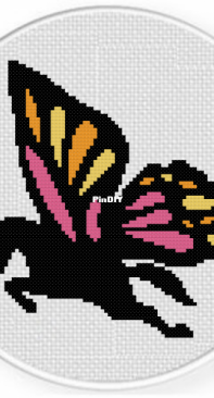 Daily Cross Stitch - Leaping Butterfly Horse