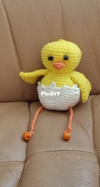 Little chicken in eggshell