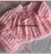 Just Crochet - Heather Davidson - JC35B Crochet cardigan and Bonnet Set