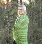 Lace Diamonds Triangular Shawl -  Rozetti Yarns - free