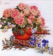 Thea Gouverneur 2078 - Pink Hydrangeas Basket