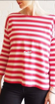 Tessuti Fabrics - Mandy Boat Neck Tee - Sizes XXS-XXXL - Free