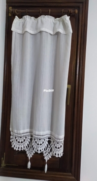 Curtain with crocheted  edges