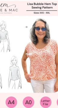 ellie and mac lisa bubble hem top sewing pattern