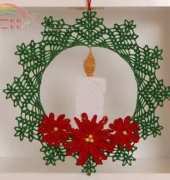 Crochet Memories 0659 - Cylinda Mathews -  Poinsettia Candle Wreath