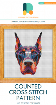 Awesome Pattern Studio - CS693 - Mandala Doberman