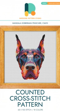 Awesome Pattern Studio - CS693 - Mandala Doberman