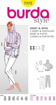 Burda Style - 7172 Shirt and Pants - Sizes 36-46