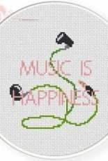 Daily Cross Stitch - Music Is Happiness