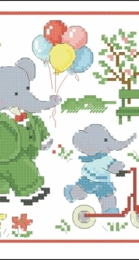 3 Coussins (Babar, Le roi des éléphants - Création Point de Croix - Véronique Enginger) XSD + PCS