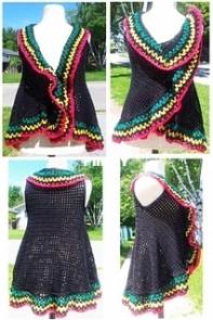 La Vonnes Knot Just Knits - Angela Best - Demilune Wrap Vest