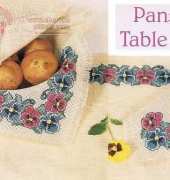 Pansy Table Set by Louis Winston from The Cross Stitcher FEB 95
