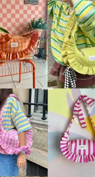 Crescent bag with ruffles - ManonLDelahaute