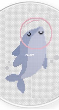 Daily Cross Stitch - Dolphin Bubble