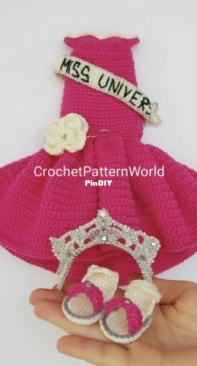 Crochet Pattern World - Annea Leolea / Anealeolea  - Miss Universe Outfit for Astrid