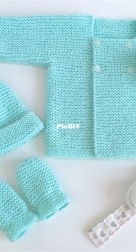 No Purl Baby Cardigan Set by LJM Designs-Free