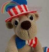 Fiber Doodles - K4TT - Yankee Doodle Teddy Bear