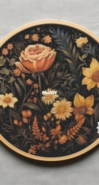 Dark Flowers Bouquet by Terezy Stitch
