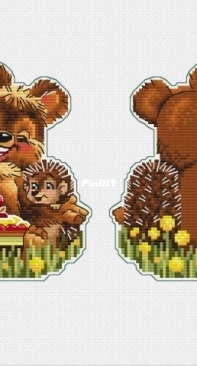 With A Smile  - Bear, Bunny and Hedgehog by Ekaterina Nemshilova