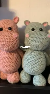 Crocheted hippos