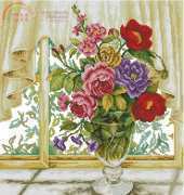 Bouquet on window sill