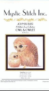 Mystic Stitch Inc. JOBUT-07 Owl & Owlet by John Butler