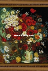 Riolis 1591 - Still Life with Meadow Flowers and Roses in PCS / Anchor