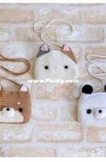 Miya - AMU 655 Animal Pochette - Shiba Inu, Calico and Panda - Japanese - Free