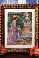 Lady with girl from Fashion and Model - Cross Stitching 11 (2008)