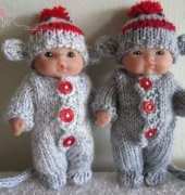 WeGirls Sock Monkey Suit for 5inch Berenguer Itty Bitty Baby Doll