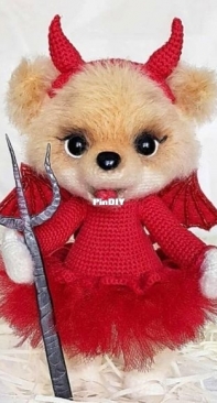 kamelia plush - Marina Lukyanova - Марина Лукьянова - Devil outfit Spitz - Шпиц в костюме чертенка - Russian