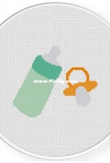 Daily Cross Stitch - Baby Bottle And Pacifier