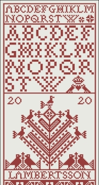 Modern Folk Embroidery - En Norsk Navneduk - A Norwegian Sampler XSD + PCS