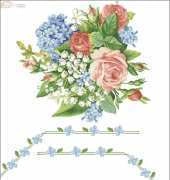 Tablecloth with Roses / Mantel  on Flores Rosas from Labores del Hogar Coleccion Punto de Cruz 52 XSD
