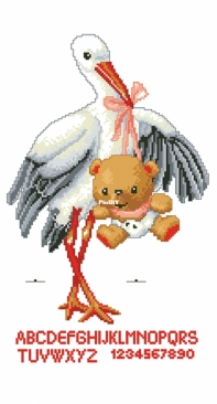 Vervaco 30.087 birth - stork and bear XSD